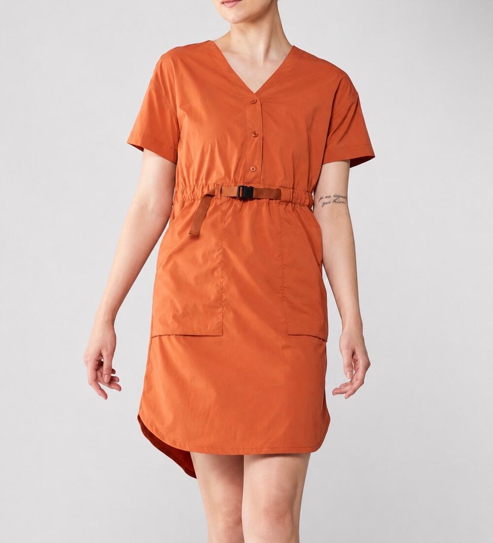 REI Co-Op Sahara Dress Rust Marsala UPF 50 Size Small